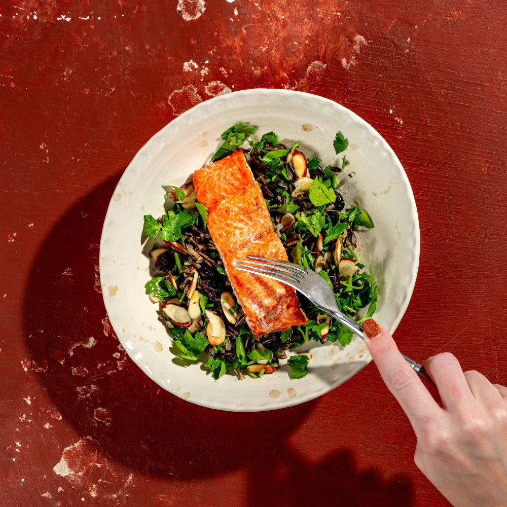 Autumn Sockeye Salmon with Parsley and Wild Rice Salad