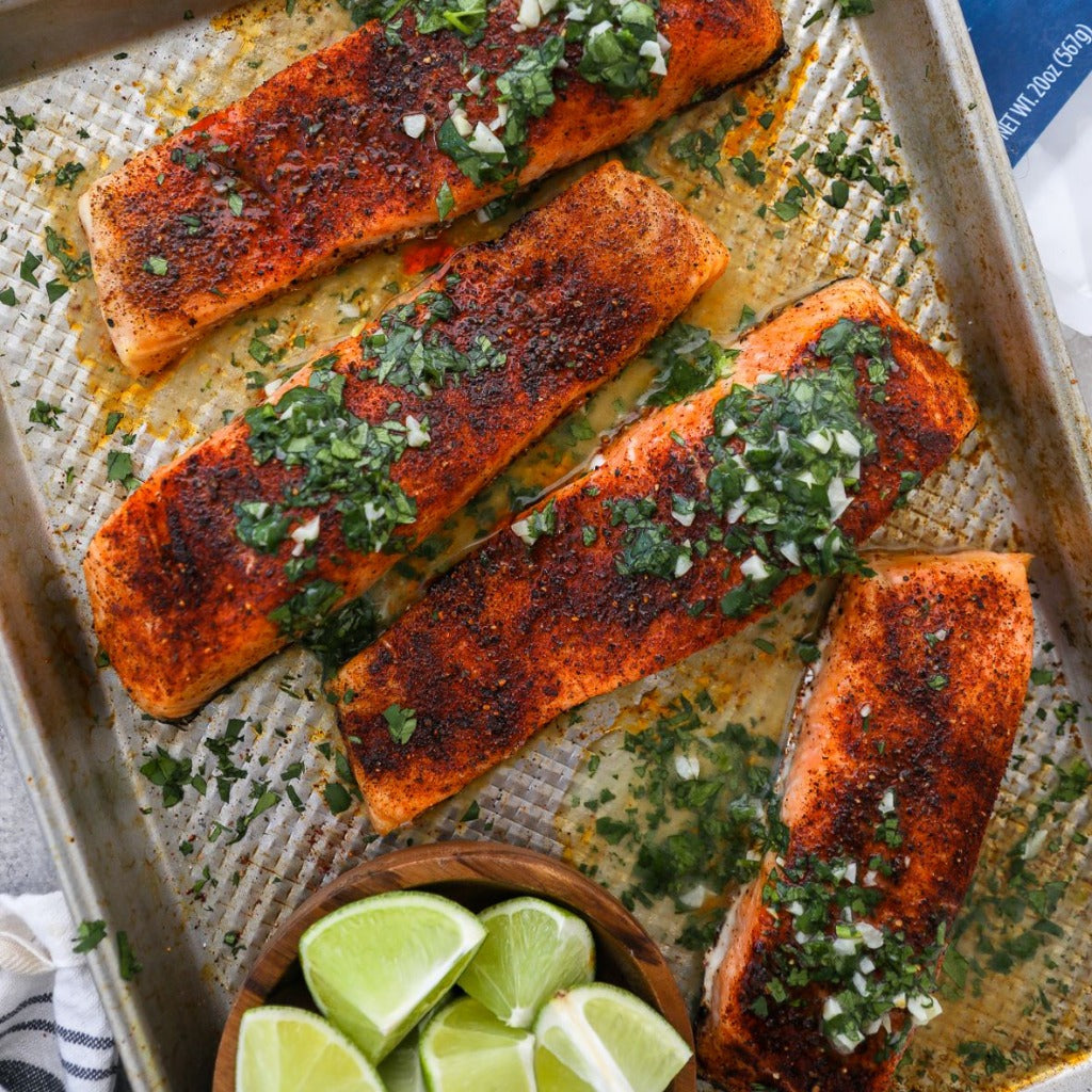 Roasted Salmon with Cilantro Lime Butter – Blue Circle Foods