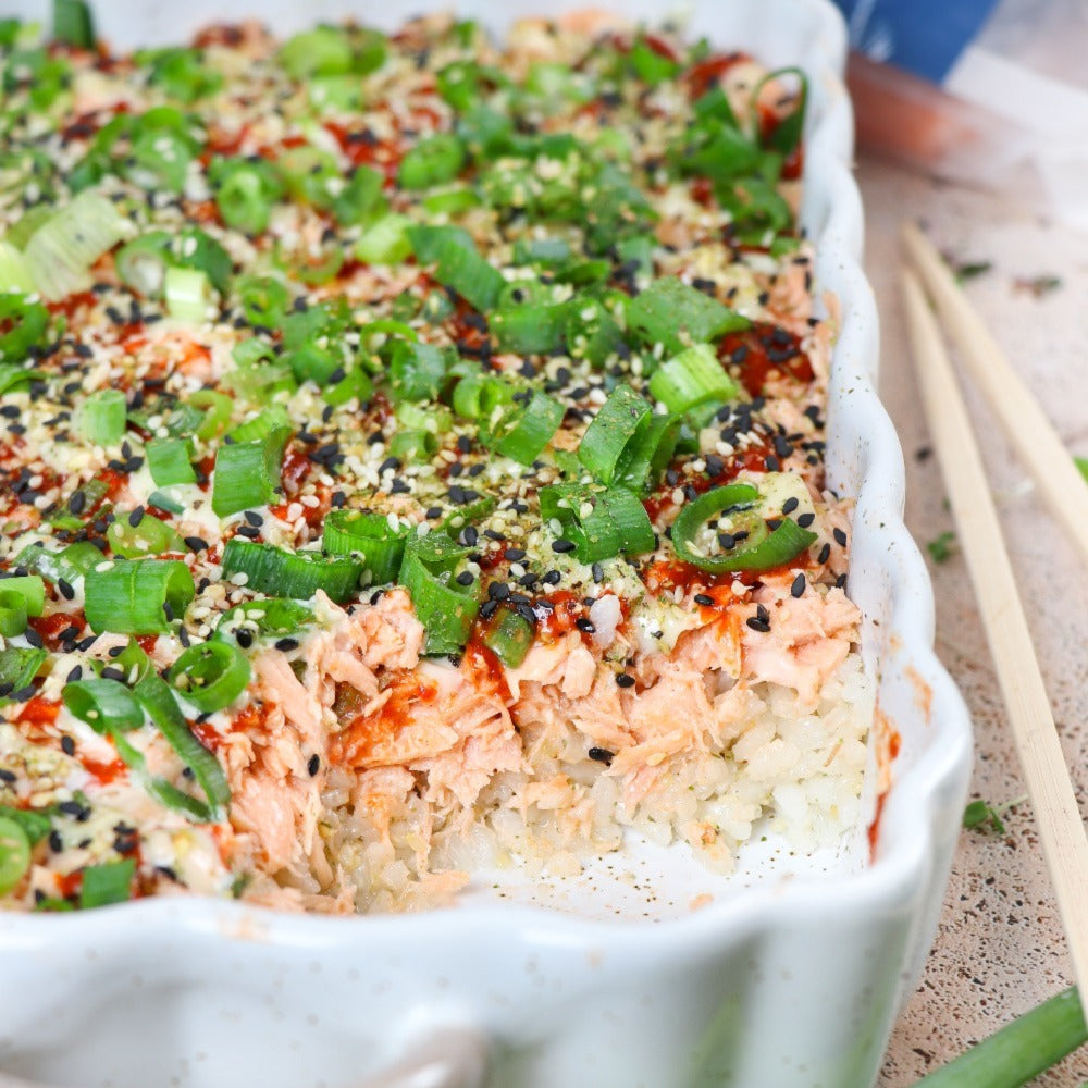 Salmon Sushi Bake