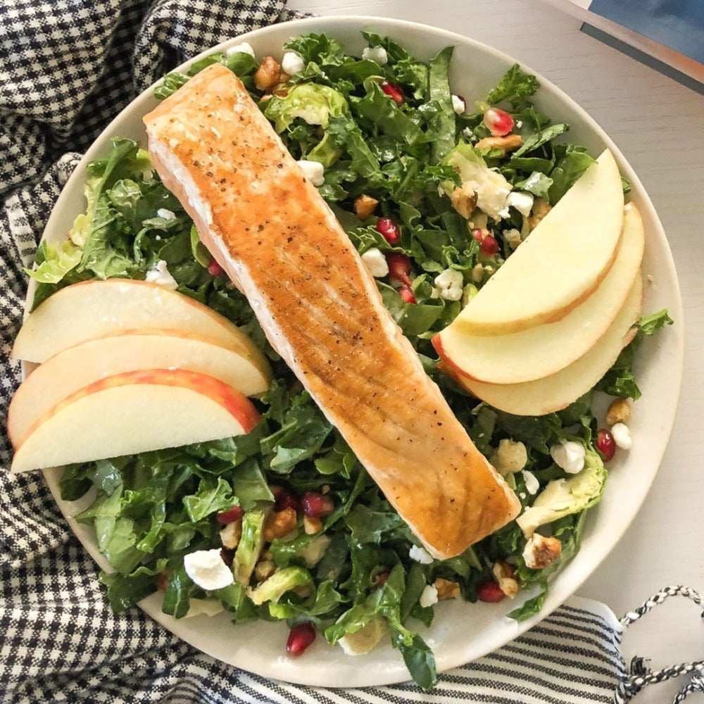 Autumn Salmon Salad With Maple Dijon Vinaigrette