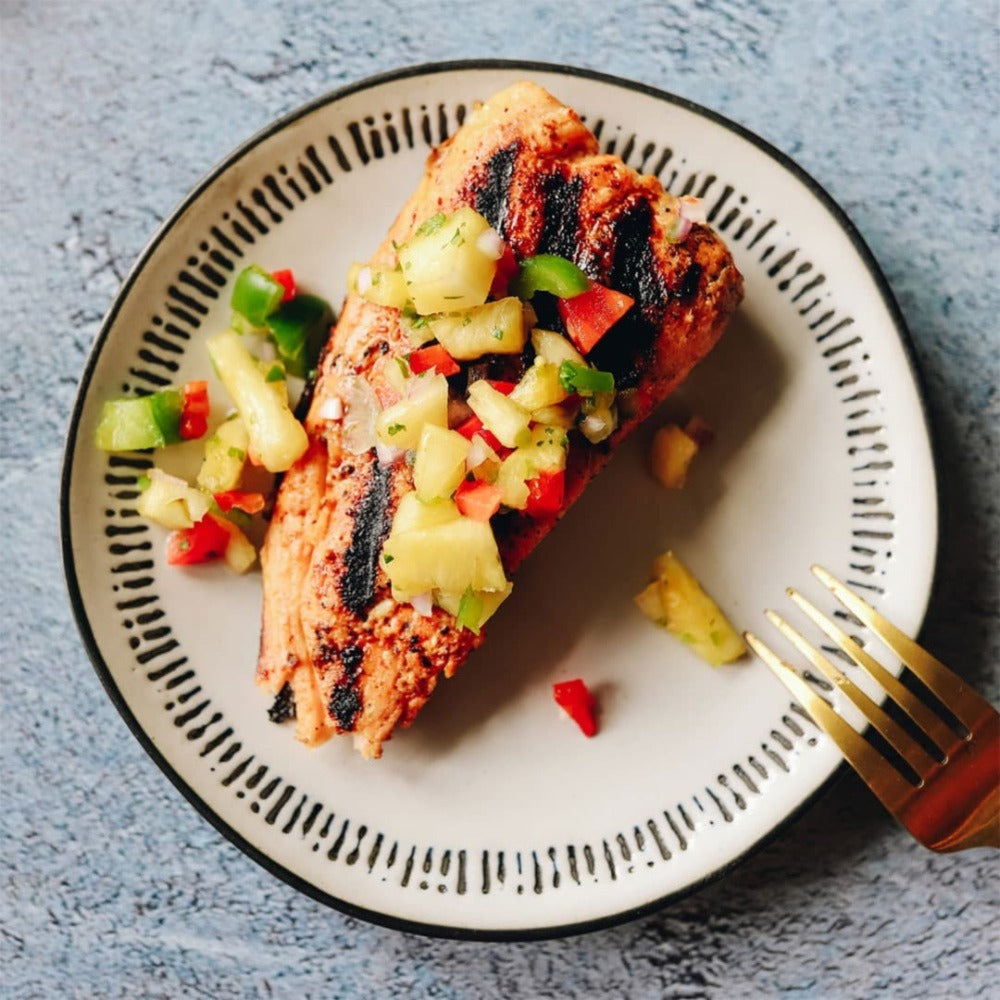 Cajun Honey Salmon with Pineapple Salsa