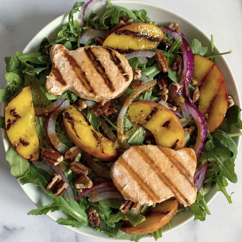 Grilled Happy Fish Peach Salad