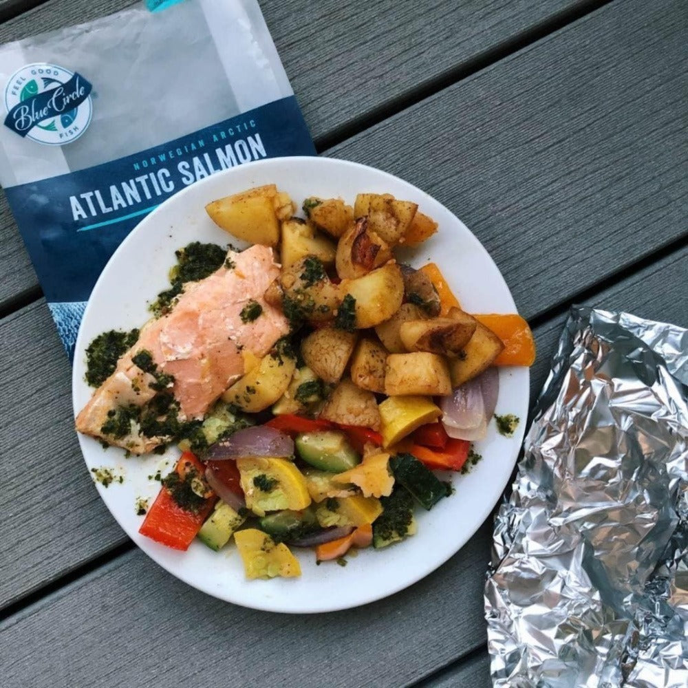 Grilled Salmon and Veggies Foil Packets