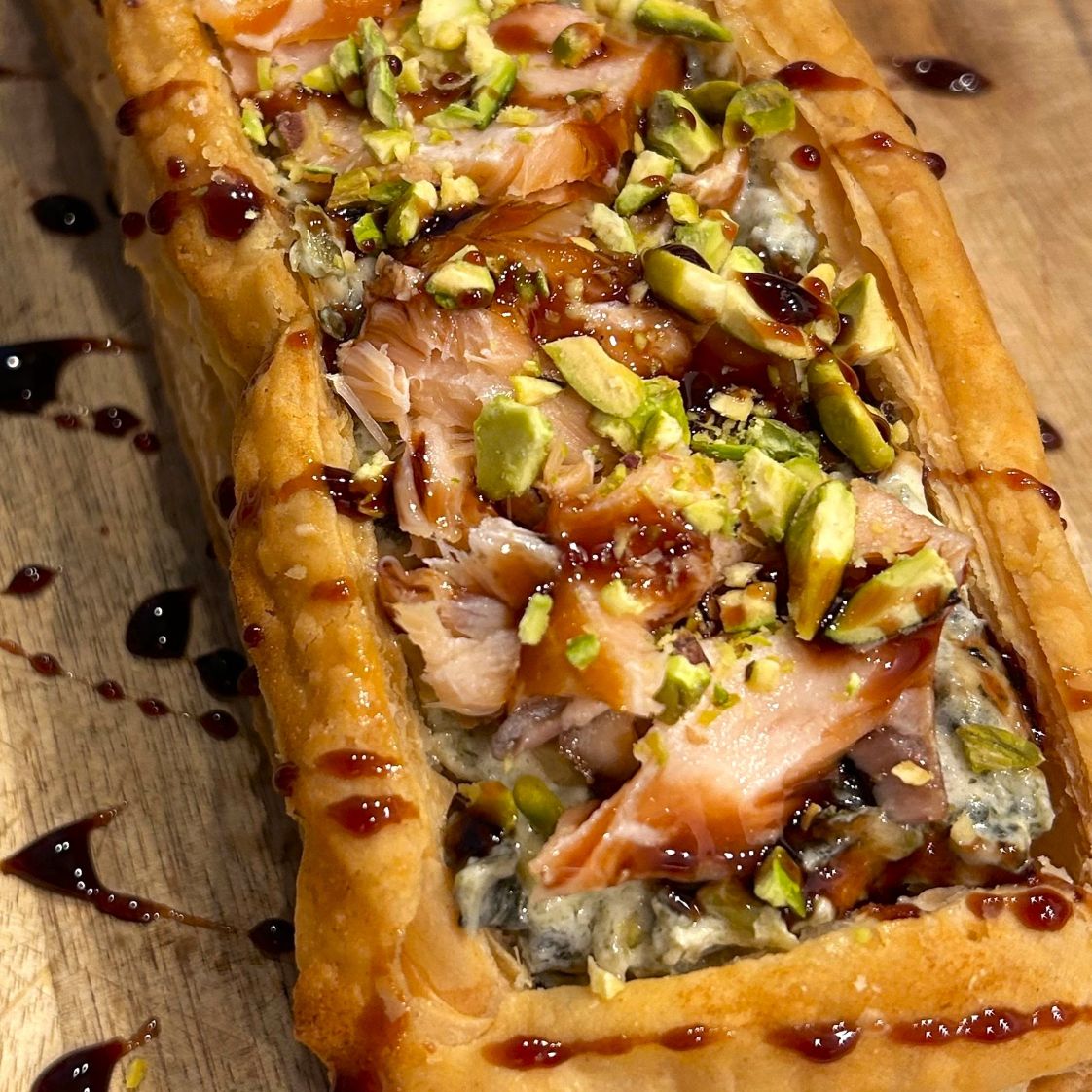 Smoked Salmon Spinach Artichoke Tart