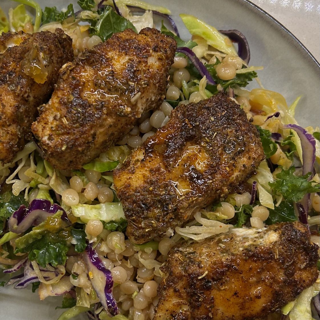 Blackened Cod with Warm Couscous Salad