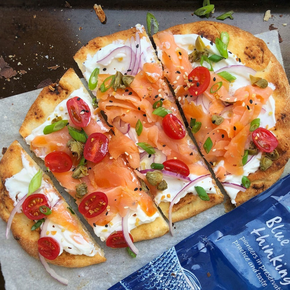 Naan Flatbread With Smoked Salmon