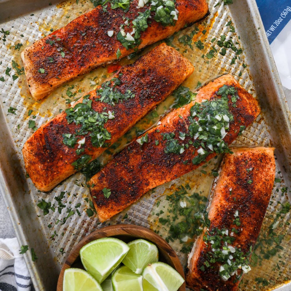 Roasted Salmon with Cilantro Lime Butter