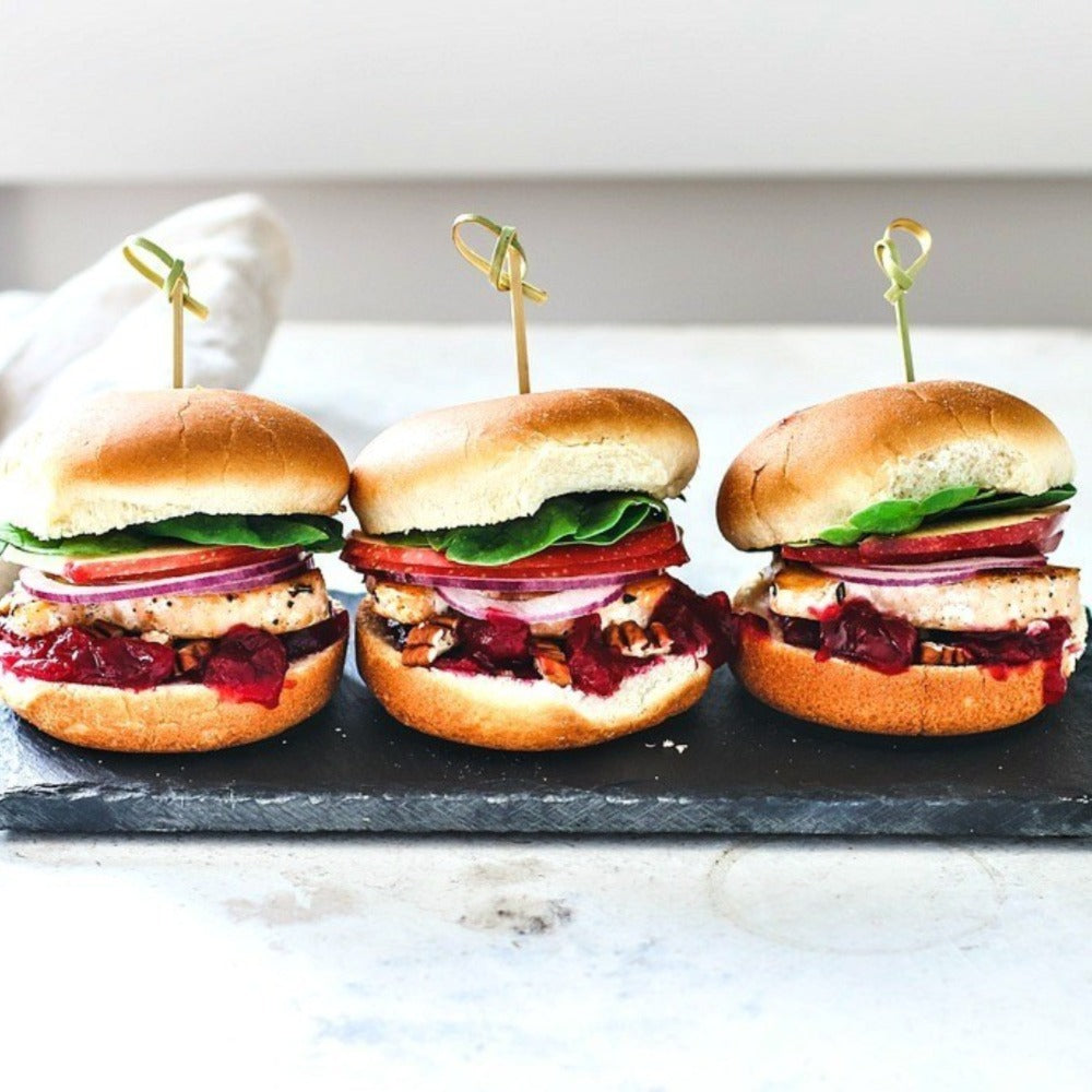 Sweet & Savory Happy Fish Sliders With Cranberry Sauce