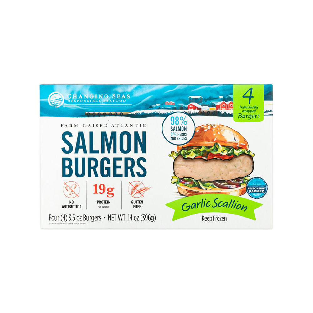 changing seas garlic scallion salmon burgers